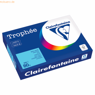 Clairefontaine Kopierpapier 1774PC A4 80g blau 500 Blatt Clairefontaine Kopierpapier 1774PC A4 80g blau 500 Blatt von Clairefontaine