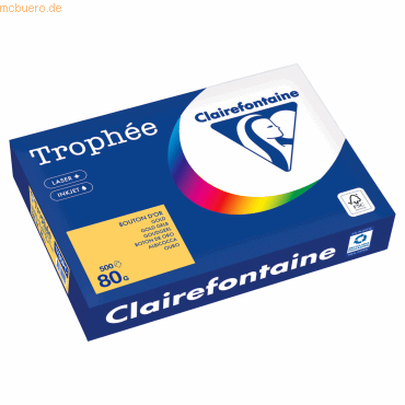 Clairefontaine Kopierpapier 1780PC A4 80g goldgelb 500 Blatt von Clairefontaine