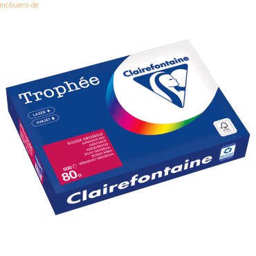 Clairefontaine Kopierpapier 1782PC A4 80g kirschrot 500 Blatt von Clairefontaine