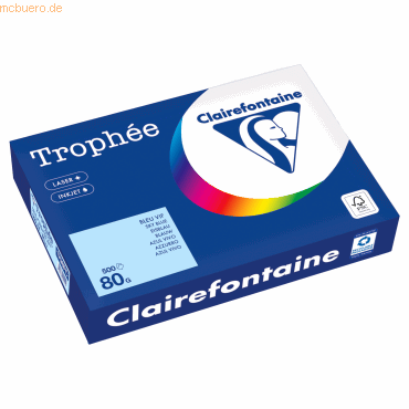 Clairefontaine Kopierpapier 1798PC A4 80g eisblau 500 Blatt von Clairefontaine
