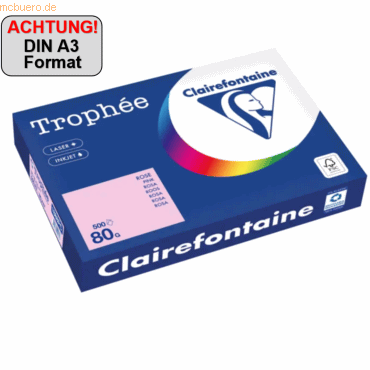 Clairefontaine Kopierpapier 1888PC A3 80g rosa 500 Blatt Clairefontaine Kopierpapier 1888PC A3 80g rosa 500 Blatt von Clairefontaine