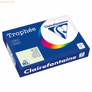 Clairefontaine Kopierpapier 1974PC A4 80g lindgrün 500 Blatt von Clairefontaine