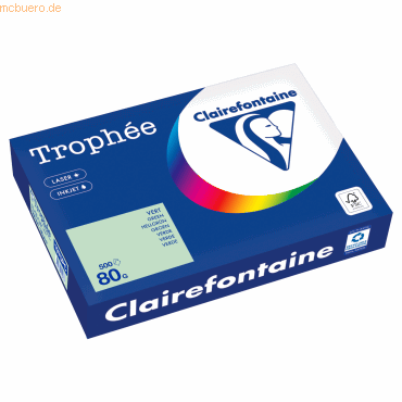 Clairefontaine Kopierpapier 1975PC A4 80g hellgrün 500 Blatt von Clairefontaine