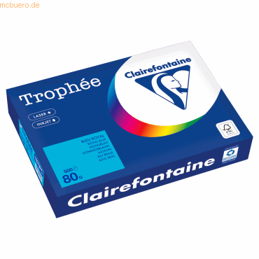 Clairefontaine Kopierpapier 1976PC A4 80g royalblau 500 Blatt von Clairefontaine