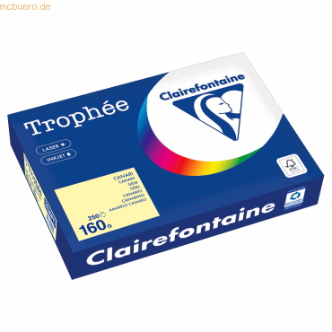 Clairefontaine Kopierpapier 2636PC A4 160g gelb 250 Blatt von Clairefontaine