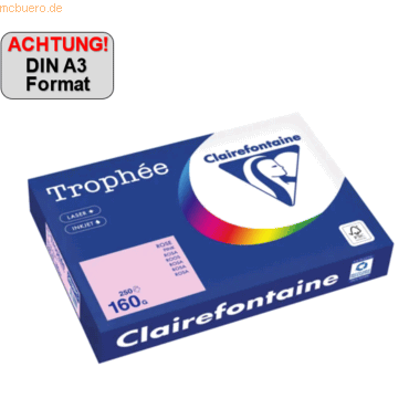 4 x Clairefontaine Kopierpapier 2638PC A3 160g rosa 250 Blatt 4 x Clairefontaine Kopierpapier 2638PC A3 160g rosa 250 Blatt von Clairefontaine