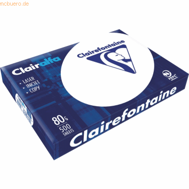 Clairefontaine Kopierpapier Clairalfa A3 80g/qm weiß VE=500 Stück von Clairefontaine