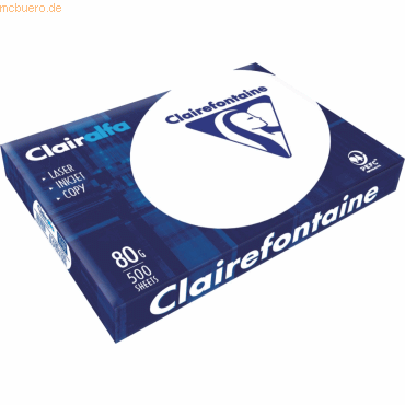 5 x Clairefontaine Kopierpapier Clairalfa A3 80g/qm weiß VE=500 Stück 5 x Clairefontaine Kopierpapier Clairalfa A3 80g/qm weiß VE=500 Stück von Clairefontaine