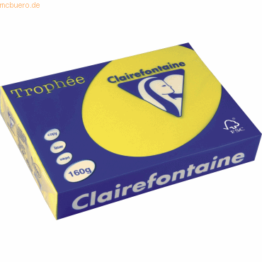 Clairefontaine Kopierpapier Trophee A4 160g/qm VE=250 Blatt sonne/gelb von Clairefontaine
