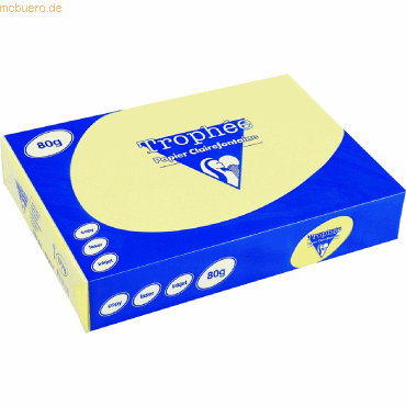 Clairefontaine Kopierpapier Trophee A4 80g/qm VE=500 Blatt gelb Clairefontaine Kopierpapier Trophee A4 80g/qm VE=500 Blatt gelb von Clairefontaine