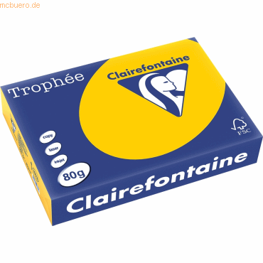 Clairefontaine Kopierpapier Trophee Intensiv A4 80g/qm sonnengelb VE=5 von Clairefontaine