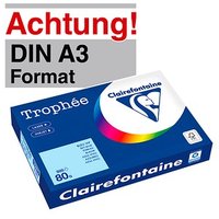 Clairefontaine Kopierpapier Trophée eisblau DIN A3 80 g/qm 500 Blatt von Clairefontaine