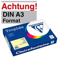 Clairefontaine Kopierpapier Trophée gelb DIN A3 80 g/qm 500 Blatt Clairefontaine Kopierpapier Trophée gelb DIN A3 80 g/qm 500 Blatt von Clairefontaine