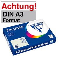 Clairefontaine Kopierpapier Trophée grau DIN A3 80 g/qm 500 Blatt von Clairefontaine