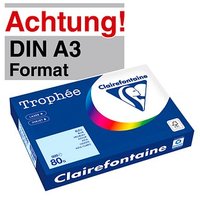 Clairefontaine Kopierpapier Trophée hellblau DIN A3 80 g/qm 500 Blatt von Clairefontaine
