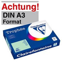 Clairefontaine Kopierpapier Trophée hellgrün DIN A3 80 g/qm 500 Blatt Clairefontaine Kopierpapier Trophée hellgrün DIN A3 80 g/qm 500 Blatt von Clairefontaine