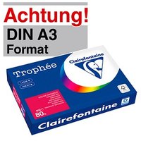 Clairefontaine Kopierpapier Trophée kirschrot DIN A3 80 g/qm 500 Blatt von Clairefontaine