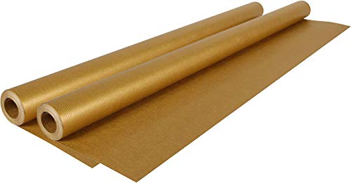 Clairefontaine Kraftpapier für Geschenke und zum Basteln, Rolle 10 x 0,70m, 70 g/m² (Gold, 2 Rollen 10 x 0,70m) von Clairefontaine