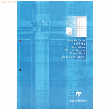 5 x Clairefontaine Kursus-Block A4 kariert mit Rand 2-fach gelocht 100 5 x Clairefontaine Kursus-Block A4 kariert mit Rand 2-fach gelocht 100 von Clairefontaine