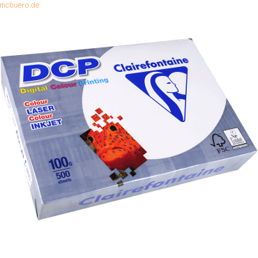 Clairefontaine Laser- /Inkjetpapier DCP A4 210x297mm 100g/qm weiß VE=5 von Clairefontaine