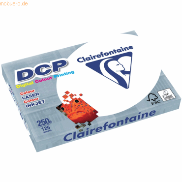 Clairefontaine Laser- /Inkjetpapier DCP A4 210x297mm 250g/qm weiß VE=1 von Clairefontaine