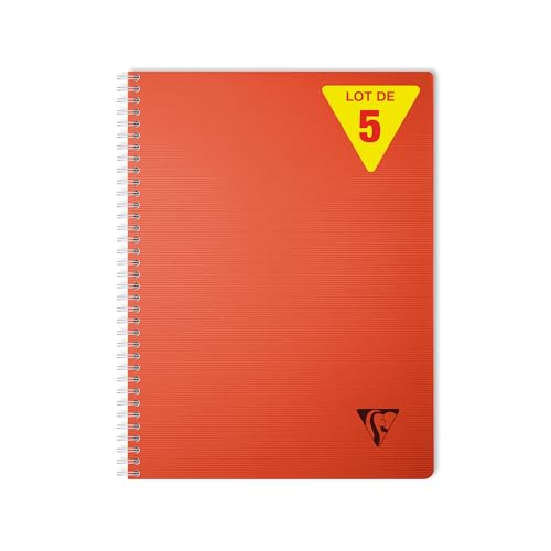 Clairefontaine Linicolor Essence 327123Cpack Collection, 5 Stück, Spiralbindung, A4, 21 x 29,7 cm, 180 Seiten, kleine Karos, weißes Papier, 90 g, transparenter Polypropylen-Cover, Garance-Rot Clairefontaine Linicolor Essence 327123Cpack Collection, 5 Stück, Spiralbindung, A4, 21 x 29,7 cm, 180 Seiten, kleine Karos, weißes Papier, 90 g, transparenter Polypropylen-Cover, Garance-Rot von Clairefontaine