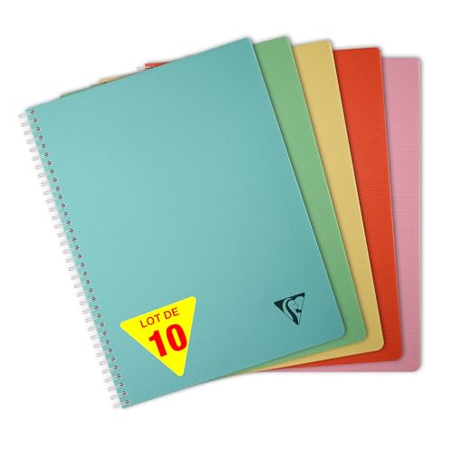 Clairefontaine Linicolor Essence 327125Cpack Collection, 10 Stück, Spiralbindung, A4, 21 x 29,7 cm, 100 Seiten, kleine Karos, weißes Papier, 90 g, transparenter Polypropylen-Cover, zufällige Clairefontaine Linicolor Essence 327125Cpack Collection, 10 Stück, Spiralbindung, A4, 21 x 29,7 cm, 100 Seiten, kleine Karos, weißes Papier, 90 g, transparenter Polypropylen-Cover, zufällige von Clairefontaine