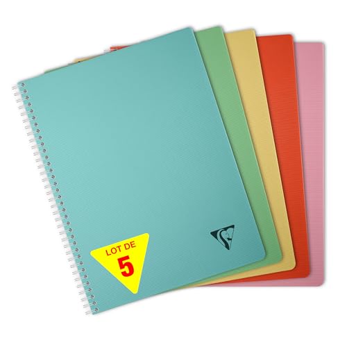 Clairefontaine Linicolor Essence 327126Cpack Collection, 5 Stück, Spiralbindung, A4, 21 x 29,7 cm, 180 Seiten, kleine Karos, weißes Papier, 90 g, transparenter Polypropylen-Cover, zufällige Clairefontaine Linicolor Essence 327126Cpack Collection, 5 Stück, Spiralbindung, A4, 21 x 29,7 cm, 180 Seiten, kleine Karos, weißes Papier, 90 g, transparenter Polypropylen-Cover, zufällige von Clairefontaine