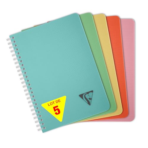 Clairefontaine Linicolor Essence 327506Cpack Collection, 5 Notizbücher, Spiralbindung, A5, 14,8 x 21 cm, 180 Seiten, kleine Karos, weißes Papier, 90 g, transparenter Polypropylen-Cover, zufällige Clairefontaine Linicolor Essence 327506Cpack Collection, 5 Notizbücher, Spiralbindung, A5, 14,8 x 21 cm, 180 Seiten, kleine Karos, weißes Papier, 90 g, transparenter Polypropylen-Cover, zufällige von Clairefontaine