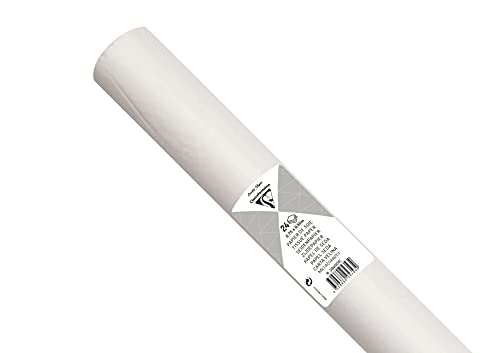 Clairefontaine 394001C - Rolle mit 24 Bogen Seidenpapier 18g, 50x75 cm, ideal für Bastelaktivitäten, DIY-Projekte und Verpackungen, wasserfest und säurefrei, 1 Rolle, Weiß von Clairefontaine