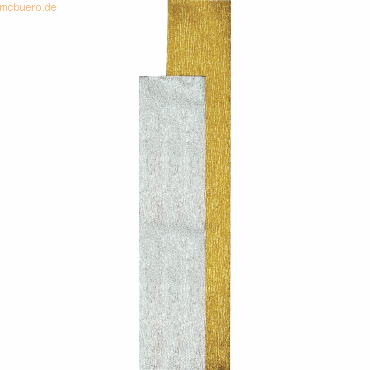 10 x Clairefontaine Metall-Krepp-Papier 250x50cm hochglanz silber von Clairefontaine