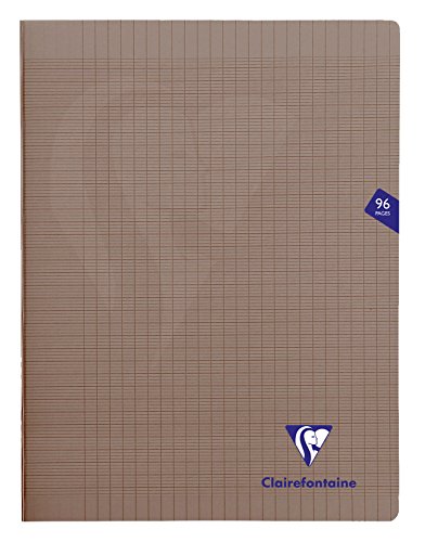 Clairefontaine 363361C - Schuheft /Heft Mimesys, DIN A4+ 24x32 cm, 48 Blatt 90g, französische Lineatur, geheftet, Einband aus PP, Grau, 1 Stück von Clairefontaine