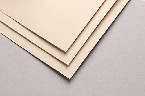 Clairefontaine 696166C - Packung mit 5 Zeichenbögen Pastelmat, ideal für Trockentechniken und Pastell, DIN A3 29,7x42 cm 360g, Beige, 1 Pack von Clairefontaine