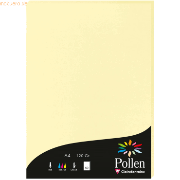 Clairefontaine Papier Pollen A4 120g 50 Blatt kanariengelb von Clairefontaine