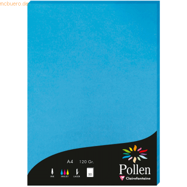 10 x Clairefontaine Papier Pollen A4 120g 50 Blatt karibik 10 x Clairefontaine Papier Pollen A4 120g 50 Blatt karibik von Clairefontaine
