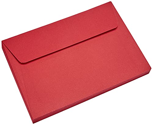 Clairefontaine 5586C - Packung mit 20 Umschläge Pollen, Format C6, 114 x 162mm, 120g, ideal für Korrespondenz und Einladungen, Kirschrot, 1 Pack von Clairefontaine