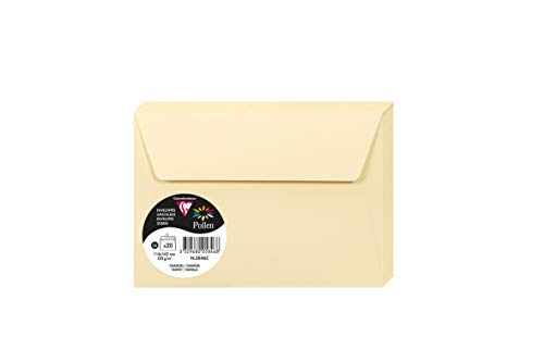 Clairefontaine 5846C - Packung mit 20 Umschläge Pollen, Format C6, 114 x 162mm, 120g, ideal für Ihre Einladungen und Korrespondenz, Beige, 1 Pack von Clairefontaine