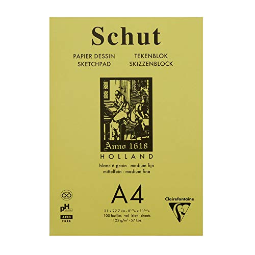 Clairefontaine SCH11804C - Skizzenblock Shut Papier "petit grain" 125g, 100 Blatt 21x29,7 cm, Weiß Clairefontaine SCH11804C - Skizzenblock Shut Papier "petit grain" 125g, 100 Blatt 21x29,7 cm, Weiß von Clairefontaine