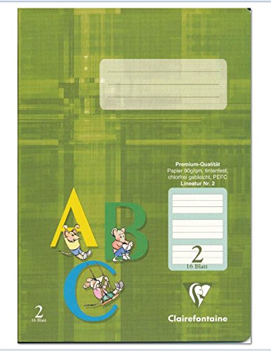 Clairefontaine Schulheft Hefte A5 Premium Lin. 2 gn 16Blatt LIN 2 farbig hinterlegt Clairefontaine Schulheft Hefte A5 Premium Lin. 2 gn 16Blatt LIN 2 farbig hinterlegt von Clairefontaine