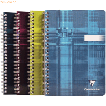 Clairefontaine Spiralbuch A5 liniert 90 Blatt farbig sortiert von Clairefontaine