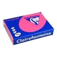 Clairefontaine 1771C - Ries mit 500 Blatt Druckerpapier / Kopierpapier Trophée, DIN A4 (21x29,7 cm), 80g, Fuchsia intensive Farben, 1 Ries von Clairefontaine