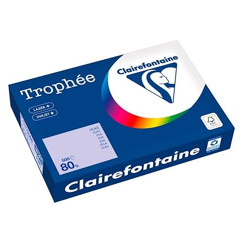 Clairefontaine Trophée farbiges Papier, intensive Farben, A4, 80 g, 500 Blatt, Flieder Clairefontaine Trophée farbiges Papier, intensive Farben, A4, 80 g, 500 Blatt, Flieder von Clairefontaine