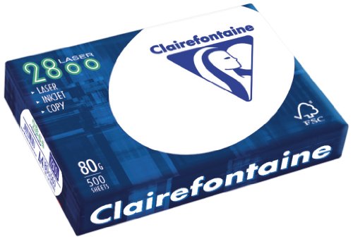 Clairfontaine 2800C - Kopierpapier DIN A4, 80 g/qm, 500 Blatt, hochweiß Clairfontaine 2800C - Kopierpapier DIN A4, 80 g/qm, 500 Blatt, hochweiß von Clairefontaine