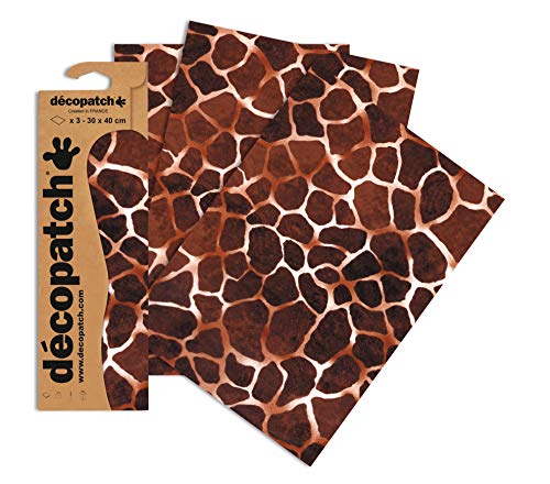 Decopatch Papier No. 209 (braun Giraffe, 395 x 298 mm) 3er Pack von Decopatch