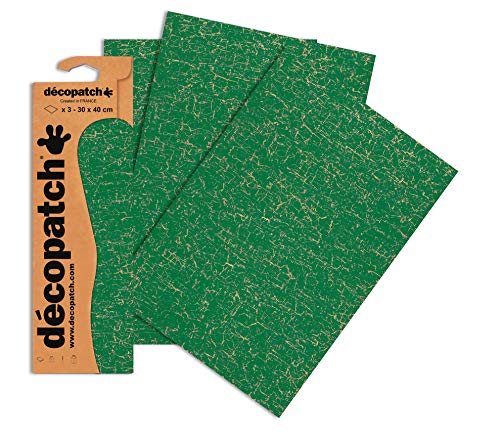 Decopatch Papier No. 445 (grün, 395 x 298 mm) 3er Pack von Decopatch