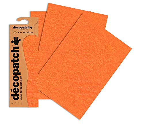 Decopatch Papier No. 466 (orange gold, 395 x 298 mm) 3er Pack von Decopatch
