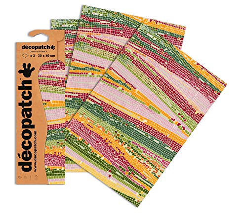 Decopatch Papier No. 509 (grün Mosaik, 395 x 298 mm) 3er Pack von Decopatch