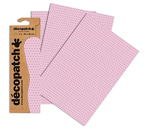 Decopatch Papier No. 659 (pink weiß geometrische Gänseblümchen, 395 x 298 mm) 3er Pack von Decopatch