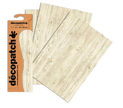 Decopatch Papier No. 673 (Holz braun Hell, 395 x 298 mm) 3er Pack von Decopatch