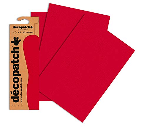 Decopatch Papier No. 724 (rot Farbsprenkel, 395 x 298 mm) 3er Pack von Décopatch
